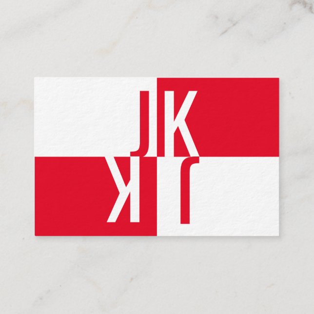Minimalism in red business card (Back)
