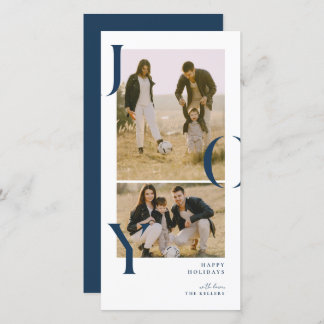 Minimalism Joy 2 photo collage holiday photo card