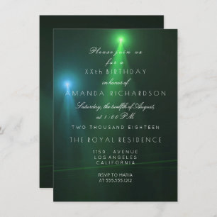 Minimalism Ombre Teal Deep Tropical Green Concert Invitation