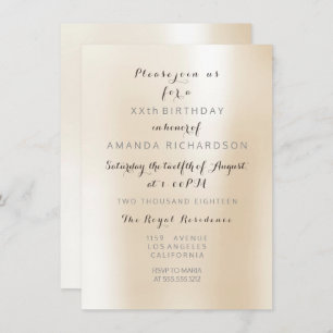 Minimalism Pearly Ivory Creamy Pastel Metal Party Invitation