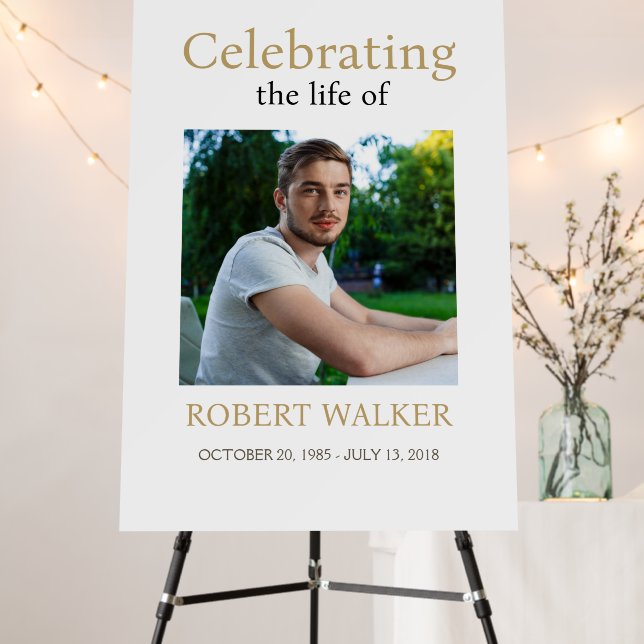  Minimalism Photo Funeral Memorial Sign (In Situ (Stand))