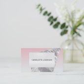 Minimalism Pink Gray Cristal Business Card (Standing Front)