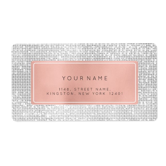 Minimalism Pink Rose Foil Silver Return Address Label (Front)