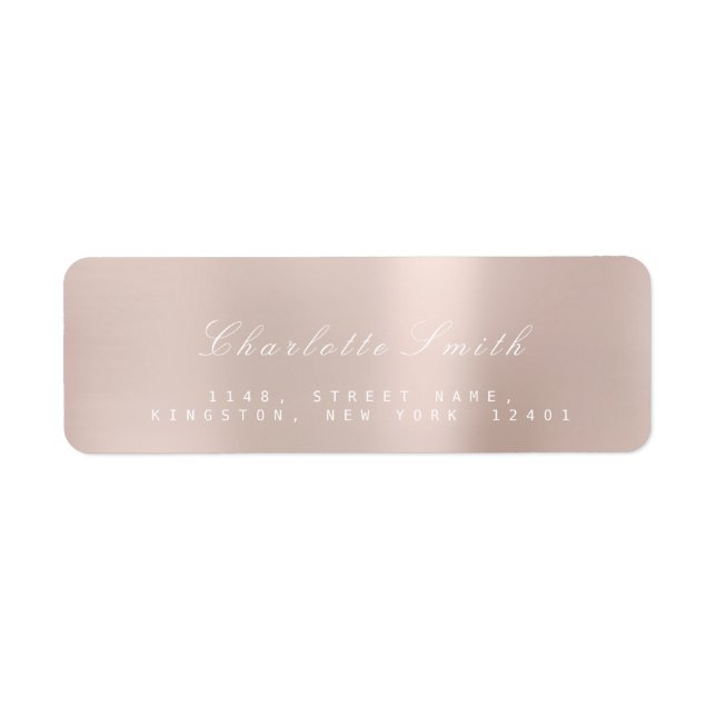 Minimalism Pink Rose Gold  Return Address Labels (Front)