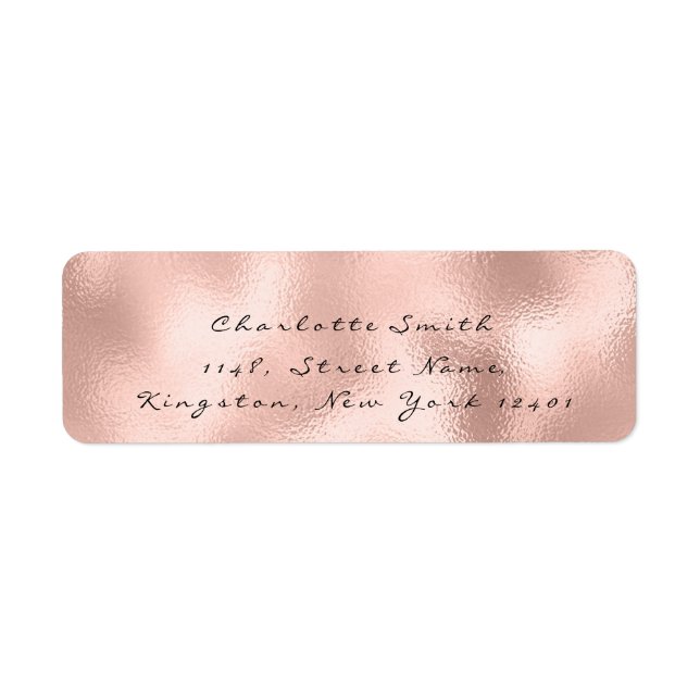 Minimalism Pink Rose Skinny  Blush RSVP Elegant Label (Front)