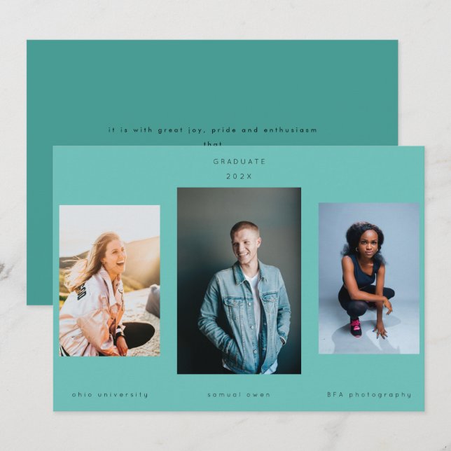 Minimalism Portrait Three Ultimate College Green Announcement (Front/Back)