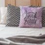 Minimalism Purple Glitter Loved and Blessed Throw Pillow