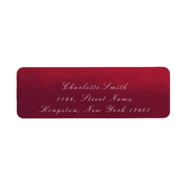 Minimalism Red Burgundy White RSVP Elegant Label (Front)