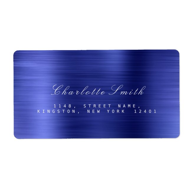 Minimalism Sapphire Cobalt Blue Address Labels (Front)