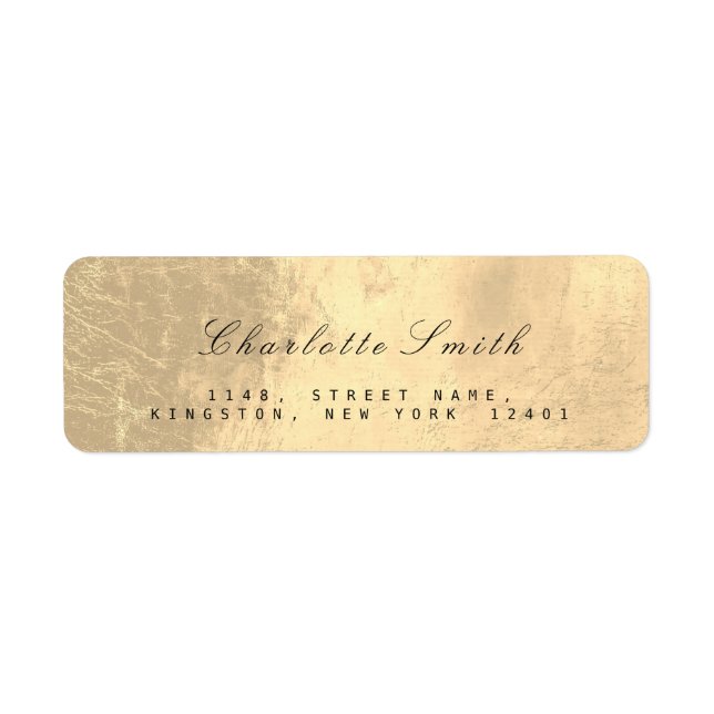 Minimalism Sepia Gold Foil Return Address Labels (Front)