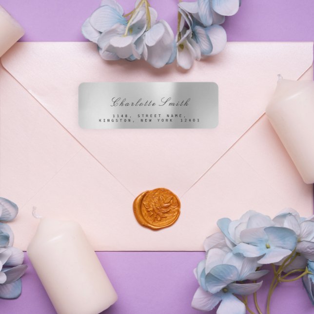 Minimalism Silver Gray Foil Return Address Labels (Minimalism Silver Gray Foil Return Address Labels)