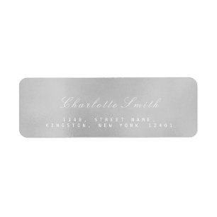 Minimalism Silver Gray Metal Return Address Labels