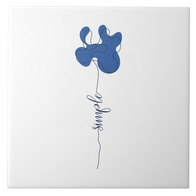 Minimalism Simple Flower Ceramic Tile (Front)