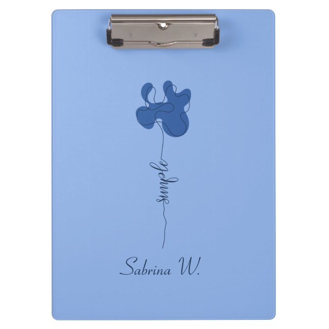 Minimalism Simple Flower Clipboard (Front)