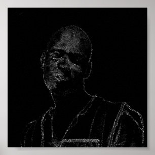 Minimalism Sketch Drawing Man Face Head Poster