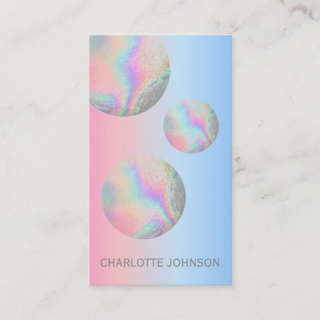 Minimalism Sphere Circle Pink Blue Beauty Vip Business Card (Front)