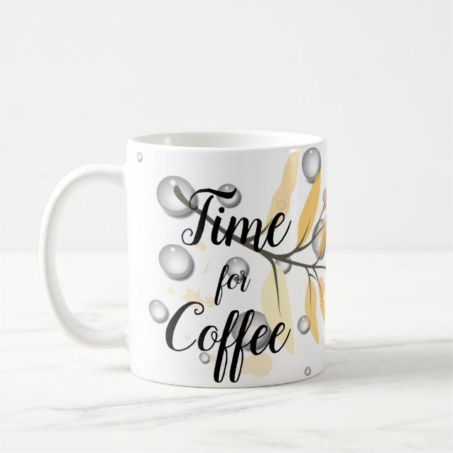 Minimalism Typographic Pattern with Water Drops Coffee Mug (Left)