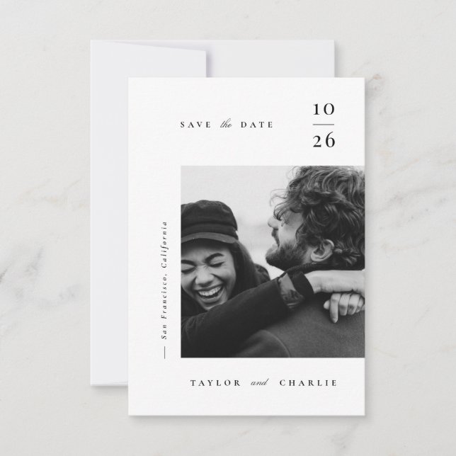 Minimalism Typography Save The Date (Front)