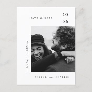 Minimalism Typography Save The Date Announcement Postcard by fourwetfeet at Zazzle