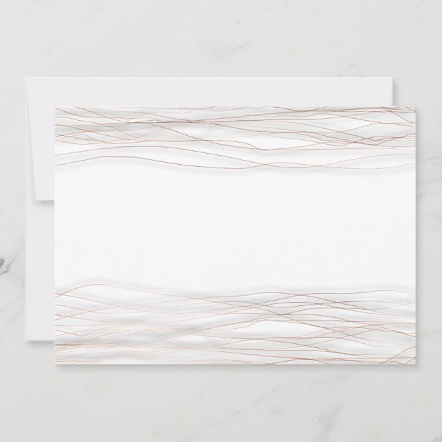Minimalism White Rose Gray Delicate Lines Strokes Invitation (Front)