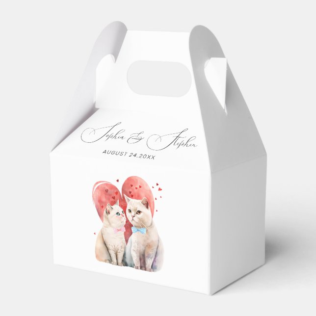 Minimalism with a Cats Wedding Favor Boxes (Front Side)