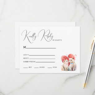 Minimalism with a Cats Wedding RSVP Card