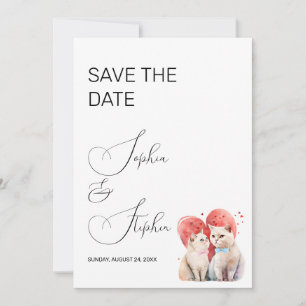 Minimalism with a Cats Wedding Save The Date