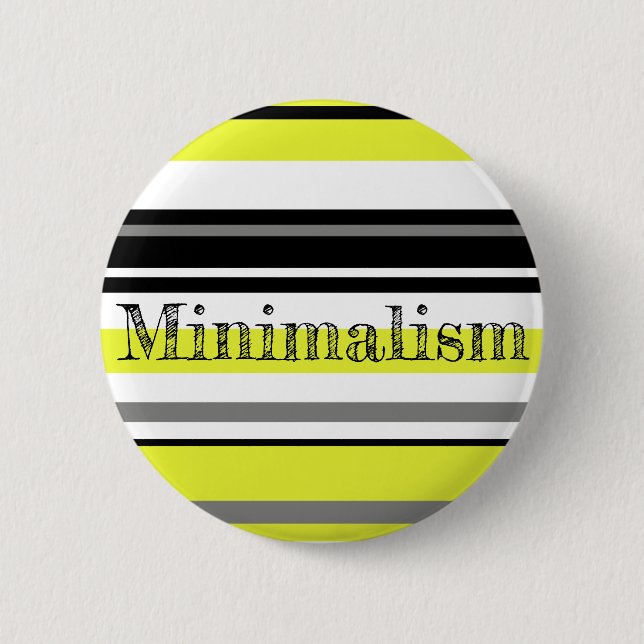 Minimalism Yellow Black Stripes Button (Front)