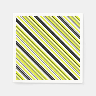 Minimalism Yellow Black Stripes Napkins