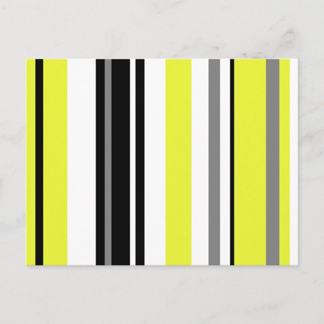 Minimalism Yellow Black Stripes Postcard (Front)