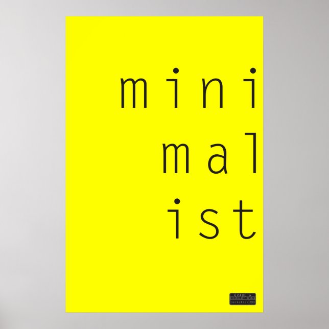 MiniMalIst 003 - Custom Background Color Poster (Front)
