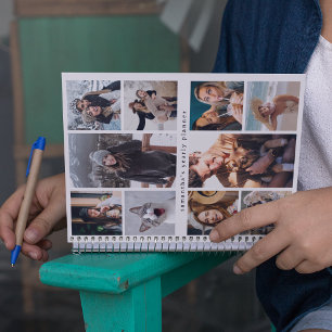 Minimalist 10 Photo Collage Personalized Name Year Planner
