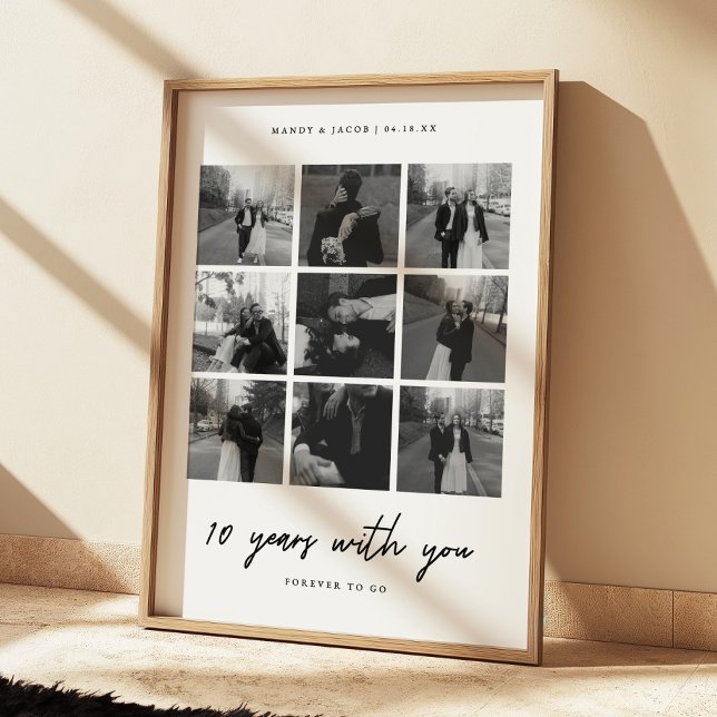 Minimalist 10-Year Anniversary Couple Photos Poster (Creator Uploaded)