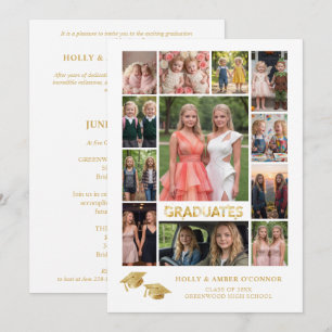 Minimalist 12-Photo Time Life Graduates Invitation