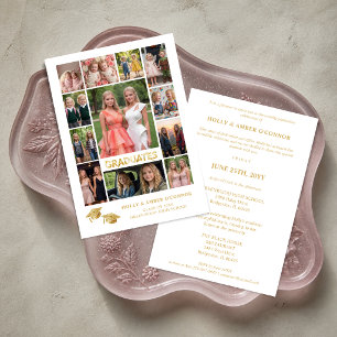 Minimalist 12-Photo Time Life Graduates Invitation