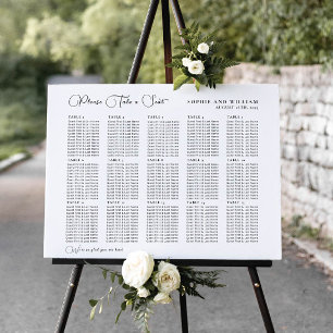 Minimalist 15 Table Seating Chart Foam Board