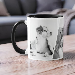 Minimalist 1 or 3 Pet Pic Black & White Keepsake Mug