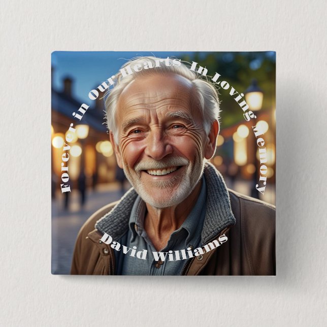 Minimalist 1 Special Photo Celebration of Life Button (Front)