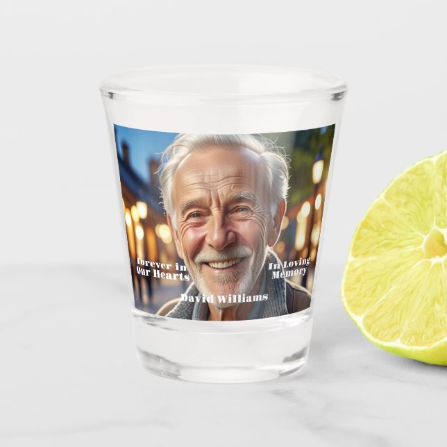 Minimalist 1 Special Photo Celebration of Life Shot Glass (Front)