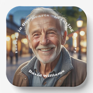 Minimalist 1 Special Photo Funeral Paper Plates