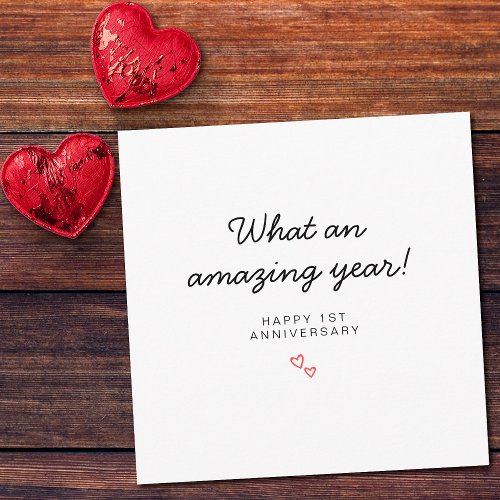 Minimalist 1 Year First Wedding Anniversary Card