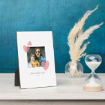 Minimalist 1st Mother's Day Photo Gift with Hearts Plaque<br><div class="desc">This customizable design is the perfect mother's day gift idea for new moms,  old moms,  grandparents and everyone in between. The cute,  doodle pink hearts show the love between a mom and her baby.</div>