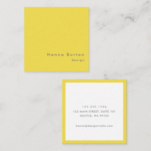 Minimalist 2021 Illuminating Yellow Square Business Card