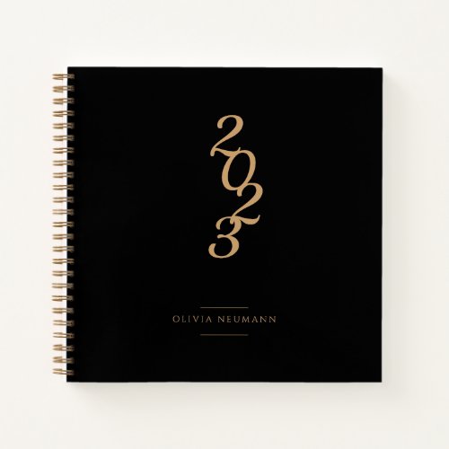 Minimalist 2022 Black and Gold  Notebook