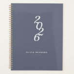 Minimalist 2022 Grey Weekly | Monthly   Planner<br><div class="desc">This beautifully simple grey design is meant to inspire your weekly/monthly 2022 planning.  Easily customize your name of choice on the front and your monogram initials on the back.</div>