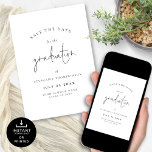 Minimalist 2024 Graduation Save The Date<br><div class="desc">Minimalist 2024 Graduation Save The Date. Available digitally and printed. An informal set typography in black for the main heading Graduation complementing the rest of the text which you can easily personalise.</div>
