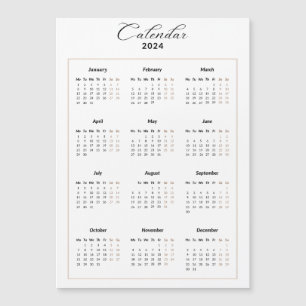Minimalist 2024 Magnetic Calendar
