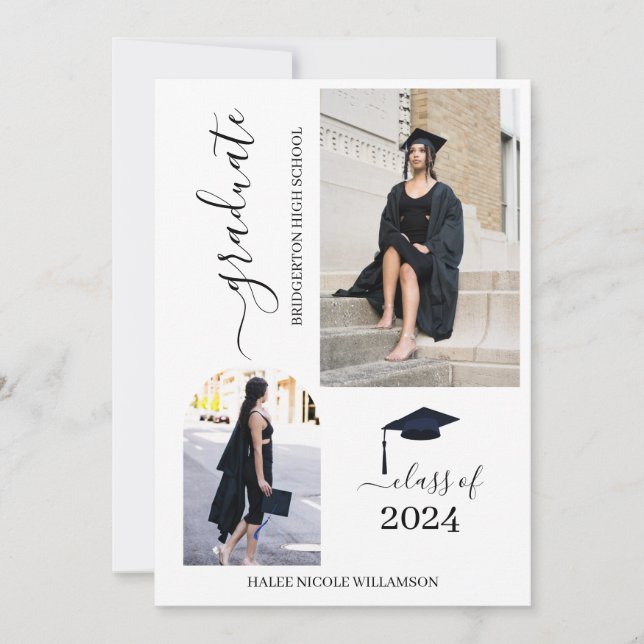 Minimalist 2024 Senior Graduation Announcement (Front)