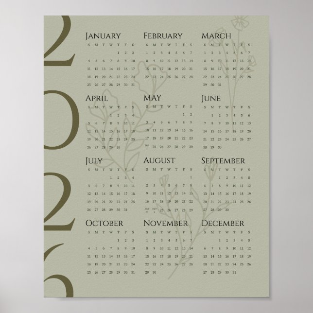Minimalist 2026 Calendar Poster (Front)