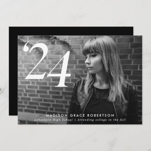 Minimalist 24 Photo Graduation Party Invitation